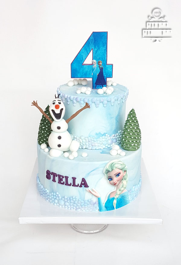 Elsa van Frozen taart