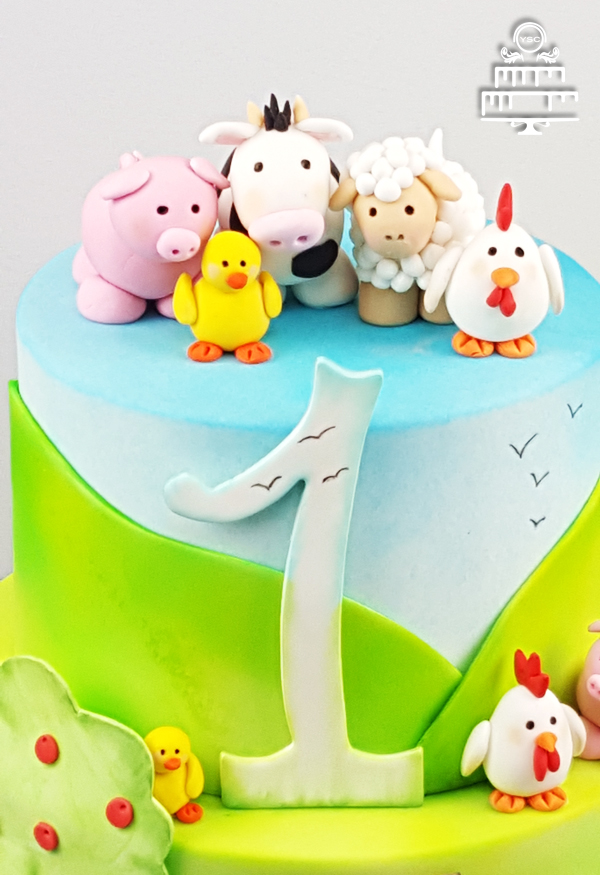 farm animals cake