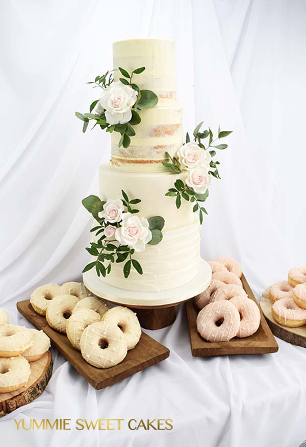 Half naked wedding cake