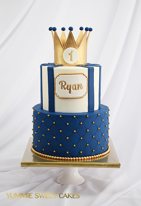 Royal blue birthday cake